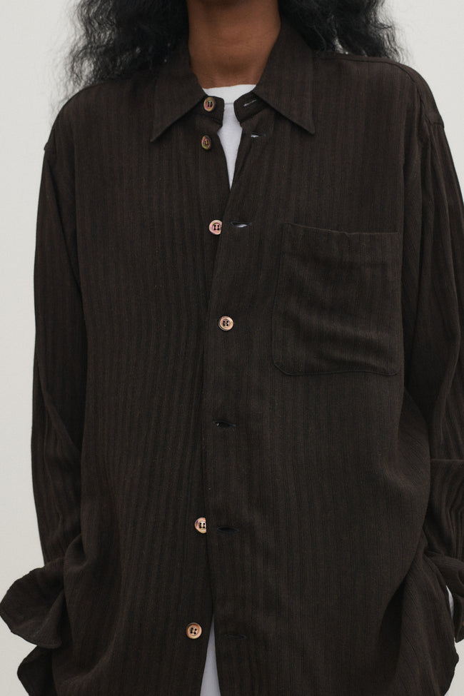 Armani Brown Stripe Shirt - Desert Vintage