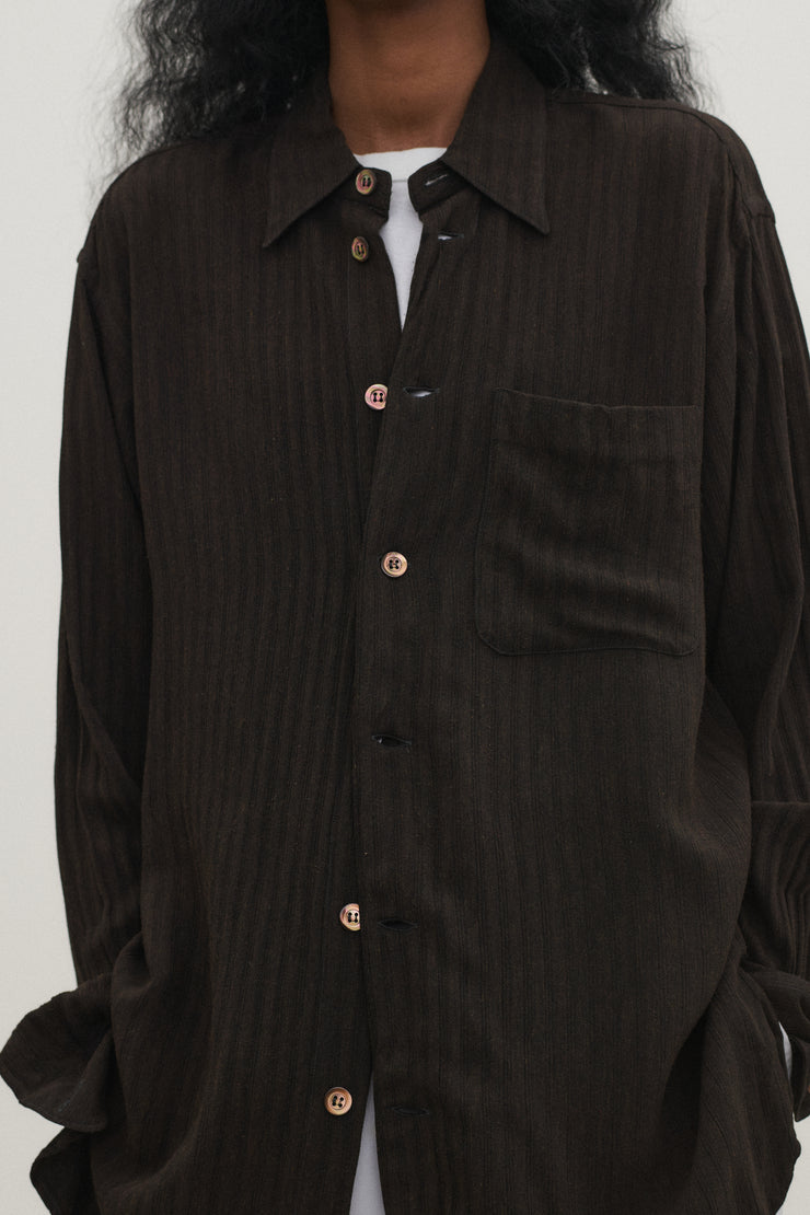 Armani Brown Stripe Shirt - Desert Vintage