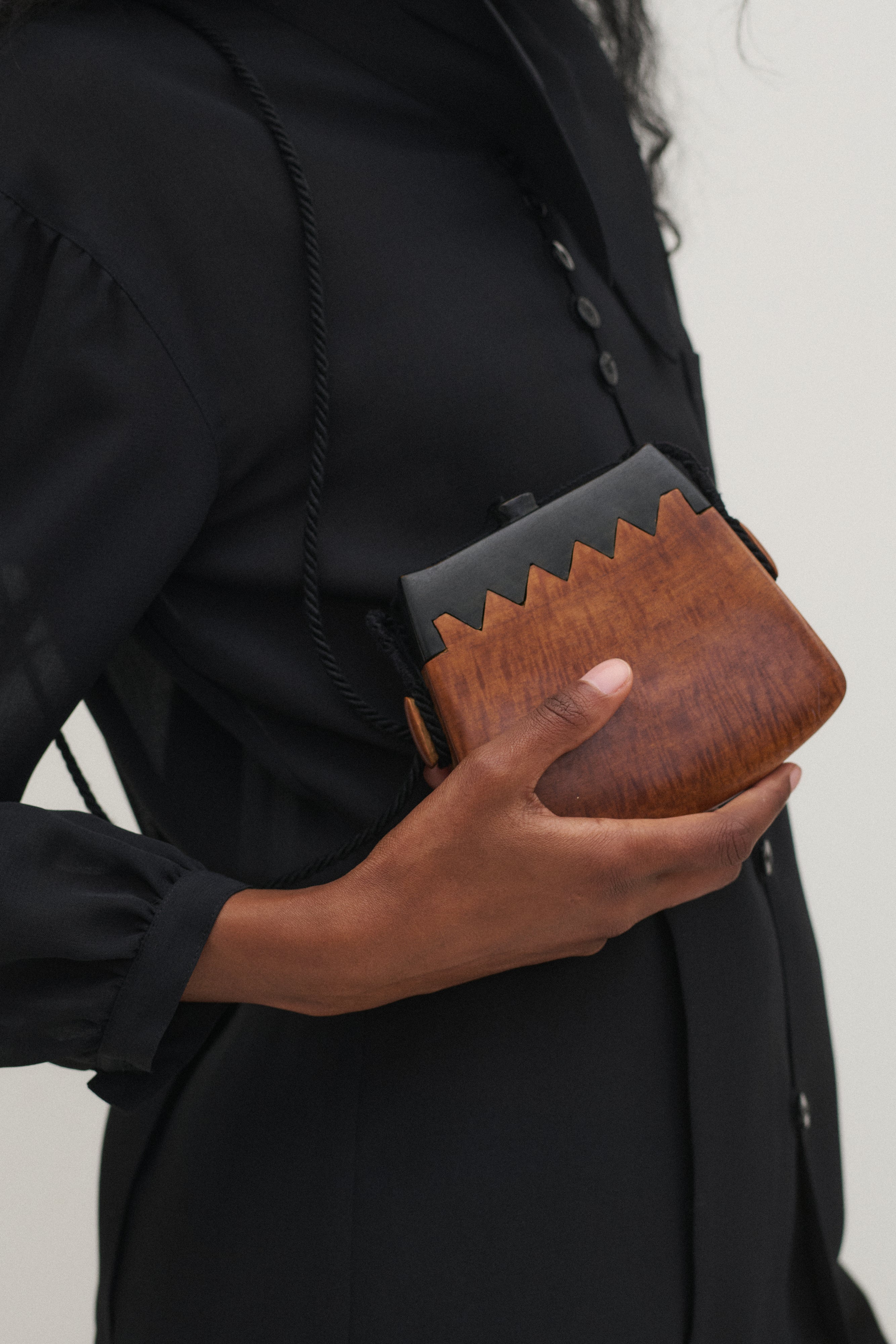 Hand Carved Wood Satchel - Desert Vintage
