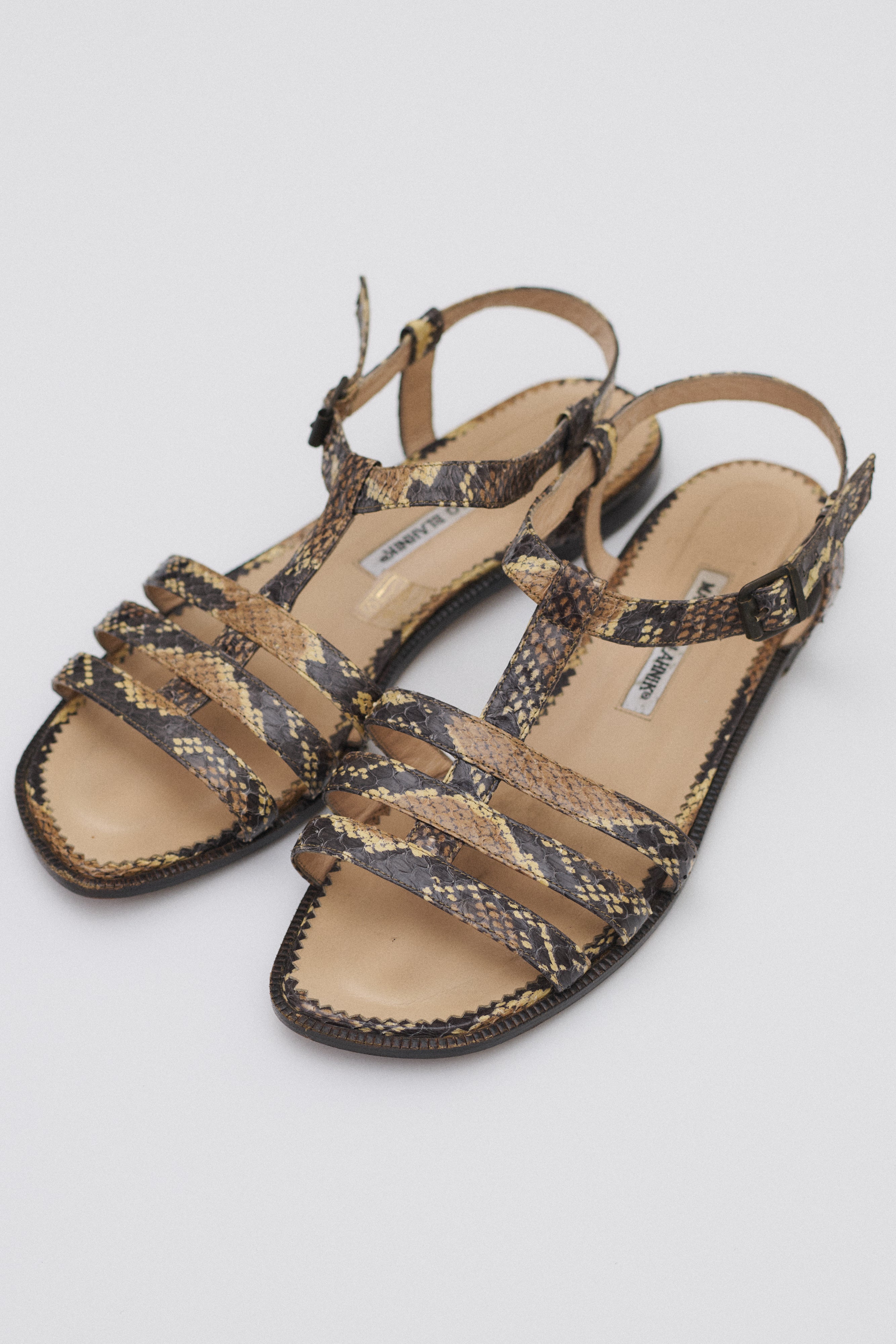 *Manolo Blahnik Snake Sandals - Desert Vintage