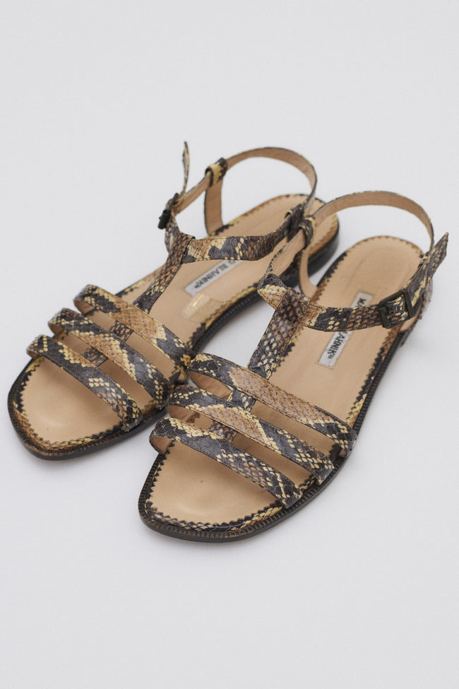 *Manolo Blahnik Snake Sandals - Desert Vintage