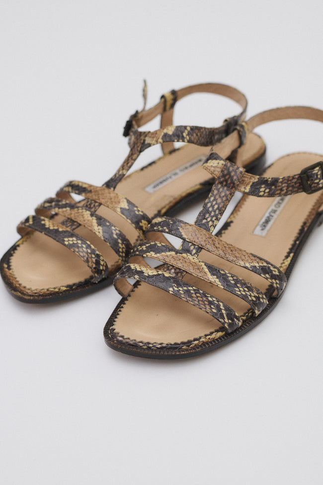 *Manolo Blahnik Snake Sandals - Desert Vintage