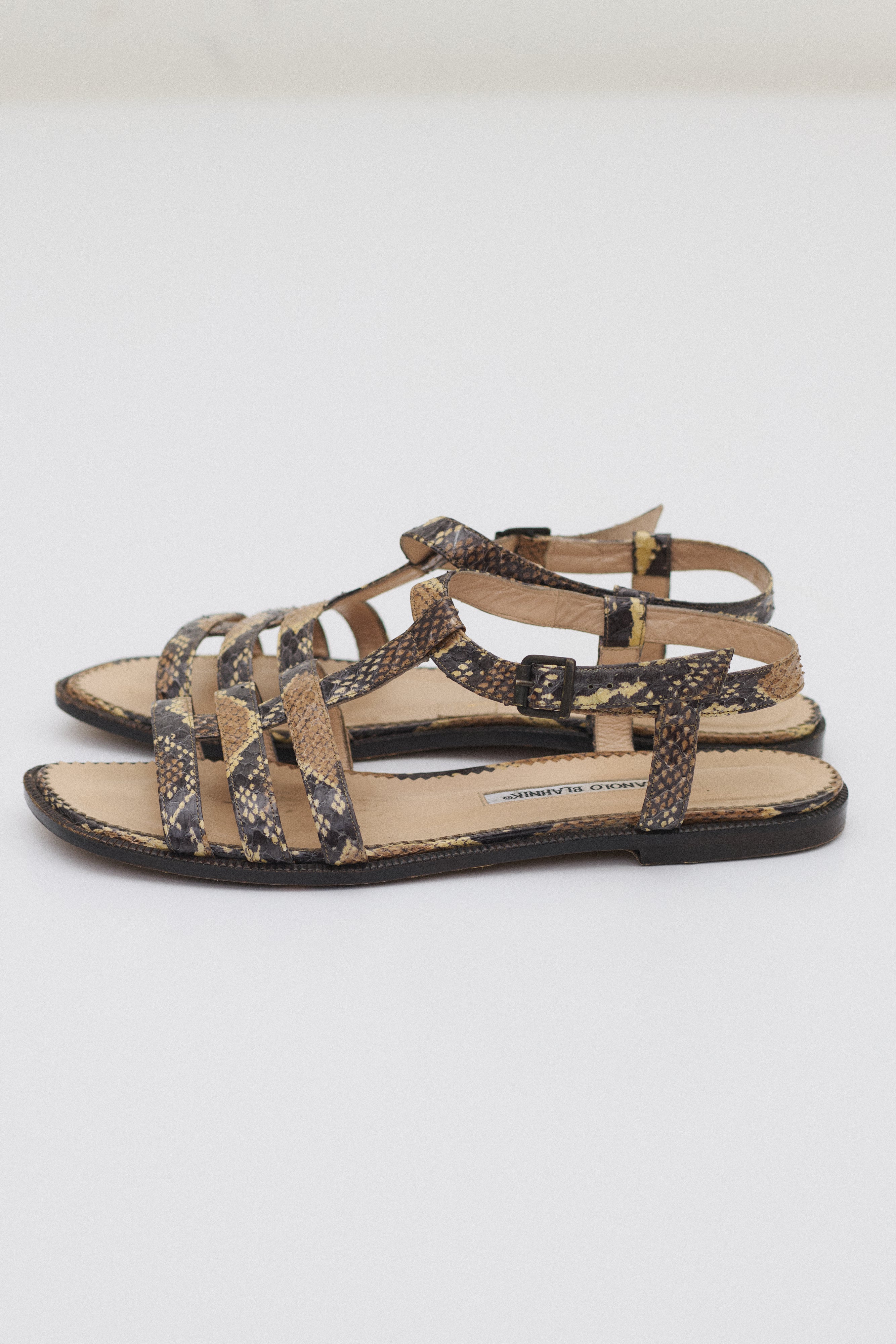 *Manolo Blahnik Snake Sandals - Desert Vintage