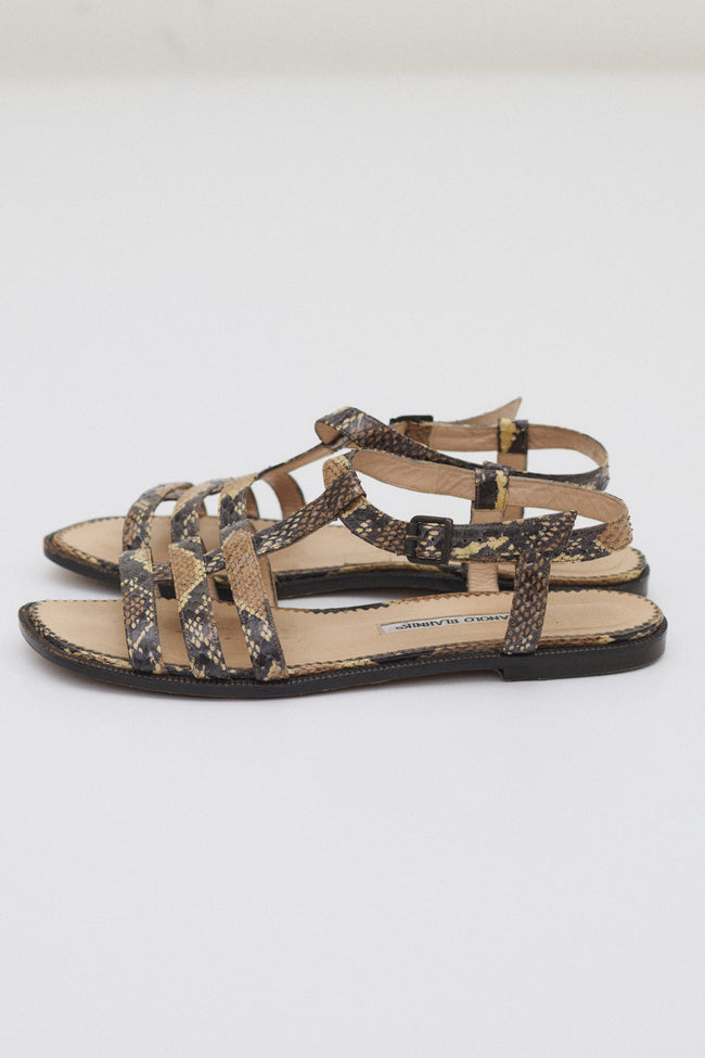 *Manolo Blahnik Snake Sandals - Desert Vintage