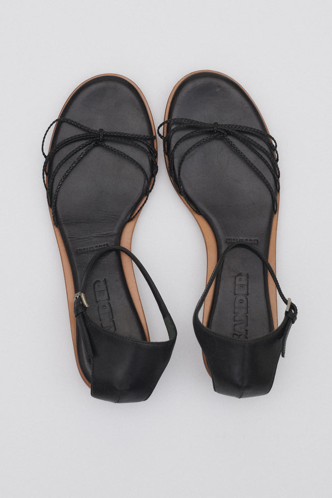 Jil Sander Black Leather Sandal - Desert Vintage