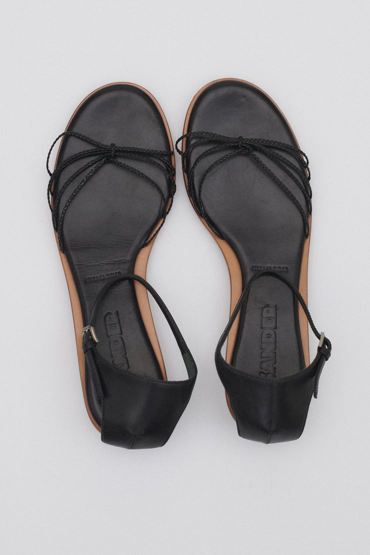 Jil Sander Black Leather Sandal - Desert Vintage