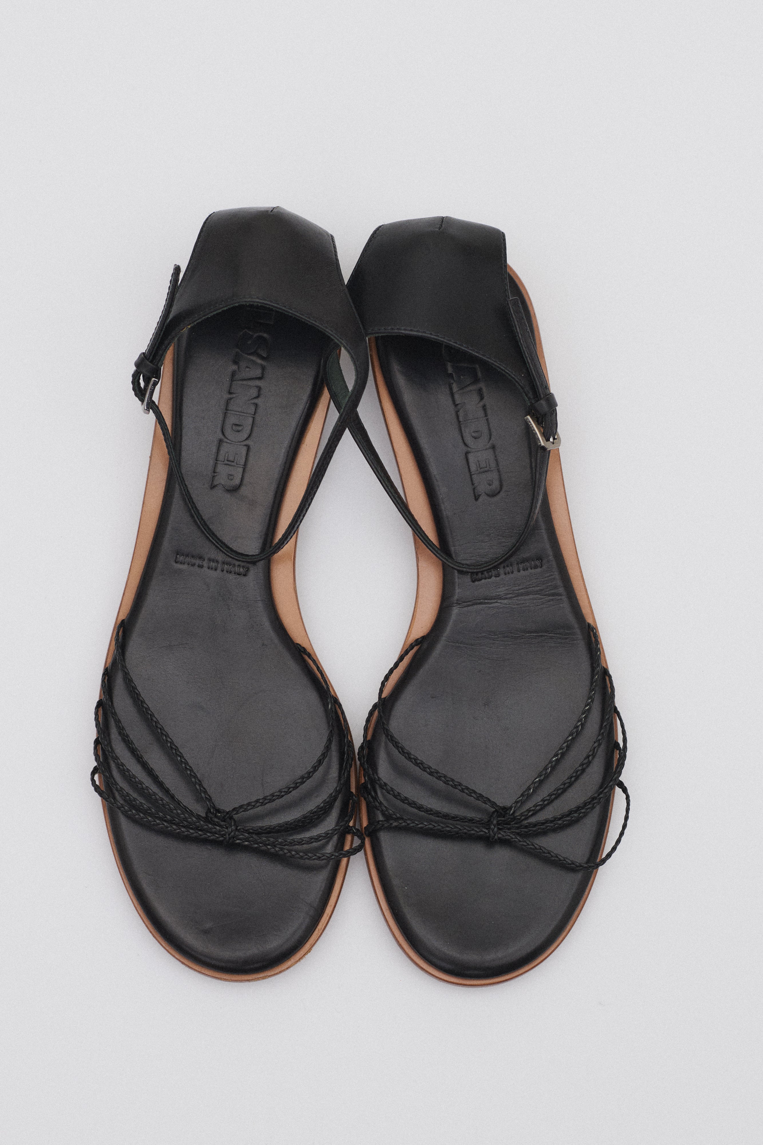 Jil Sander Black Leather Sandal - Desert Vintage