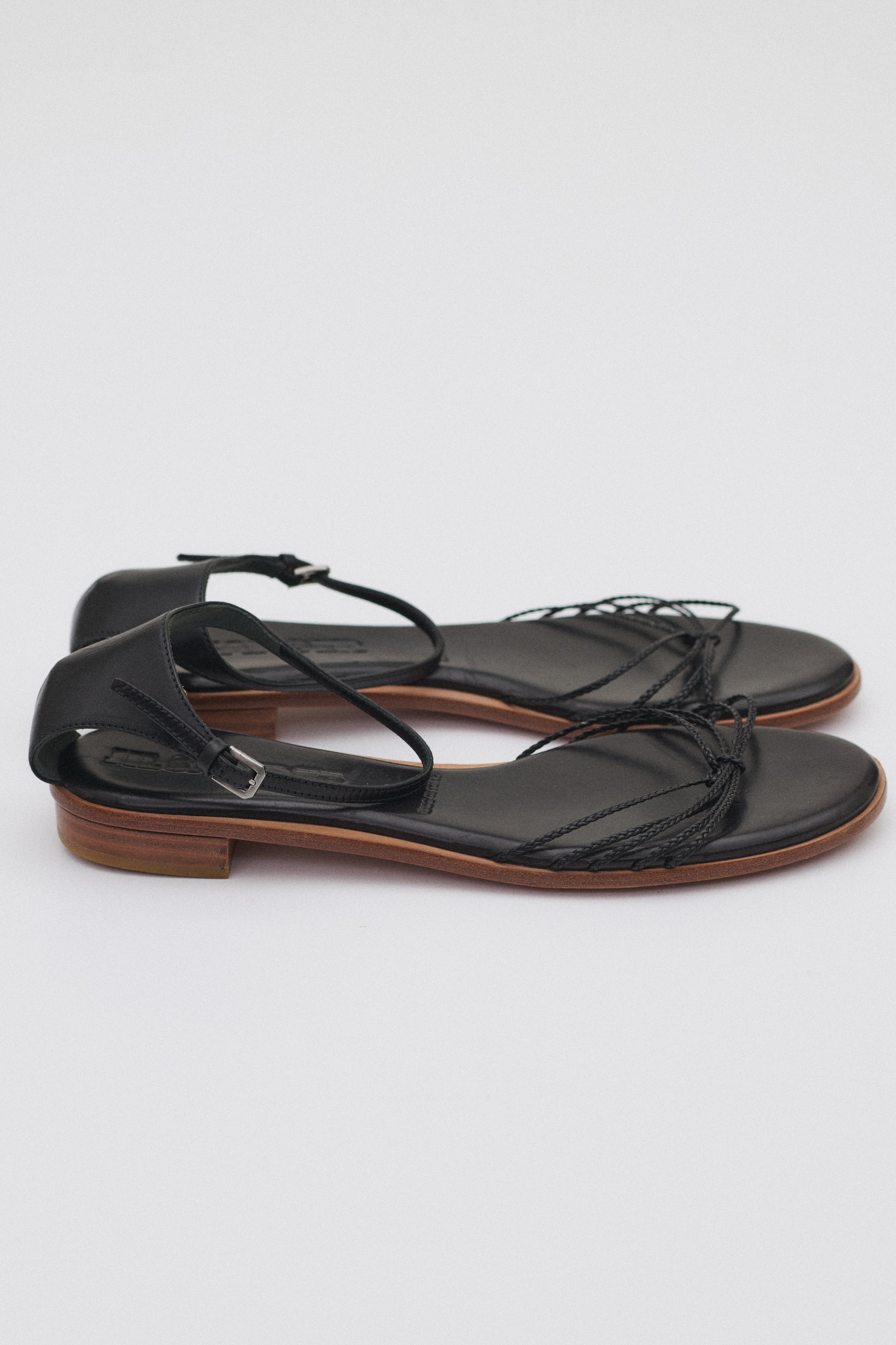 Jil Sander Black Leather Sandal - Desert Vintage