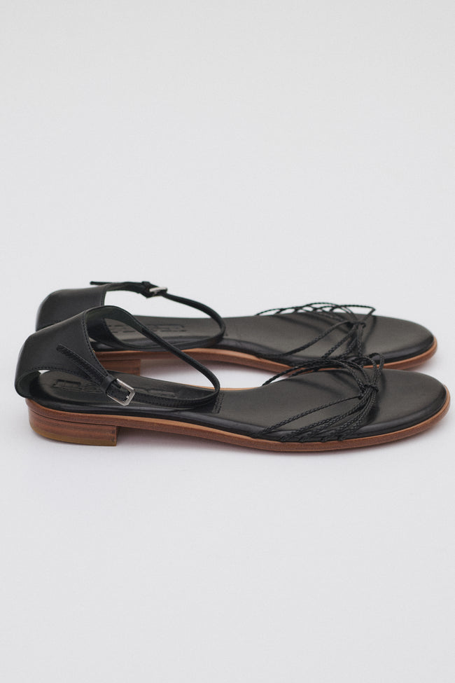 Jil Sander Black Leather Sandal - Desert Vintage