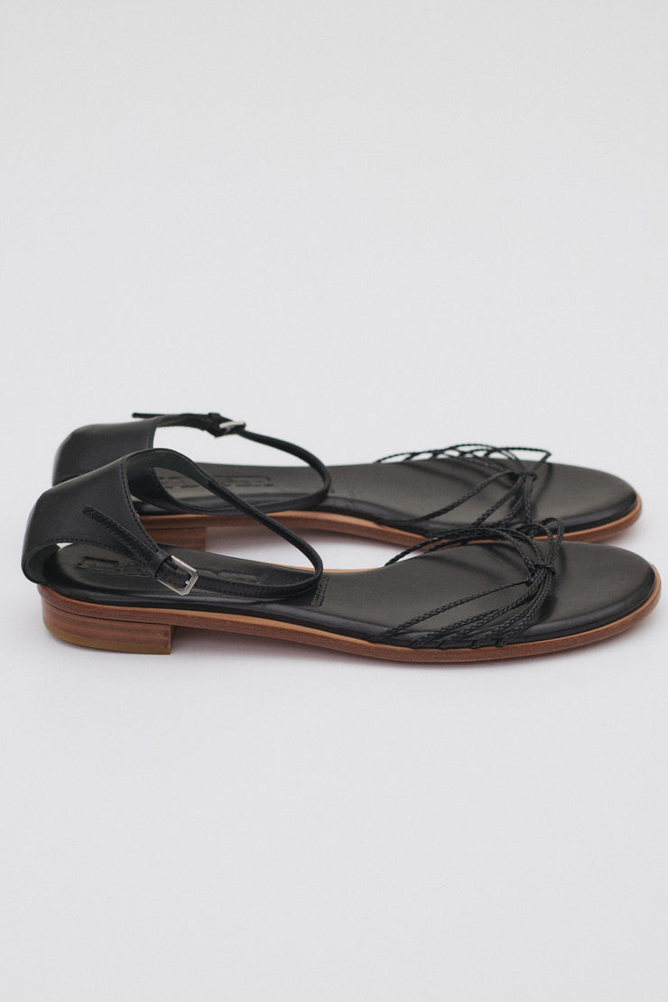 Jil Sander Black Leather Sandal - Desert Vintage