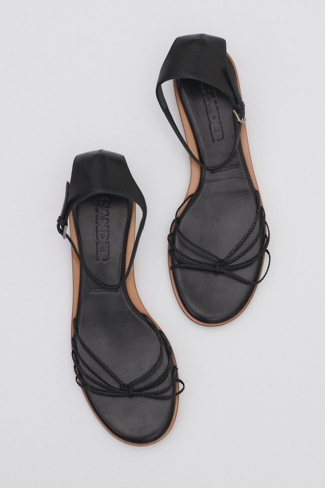 Jil Sander Black Leather Sandal - Desert Vintage
