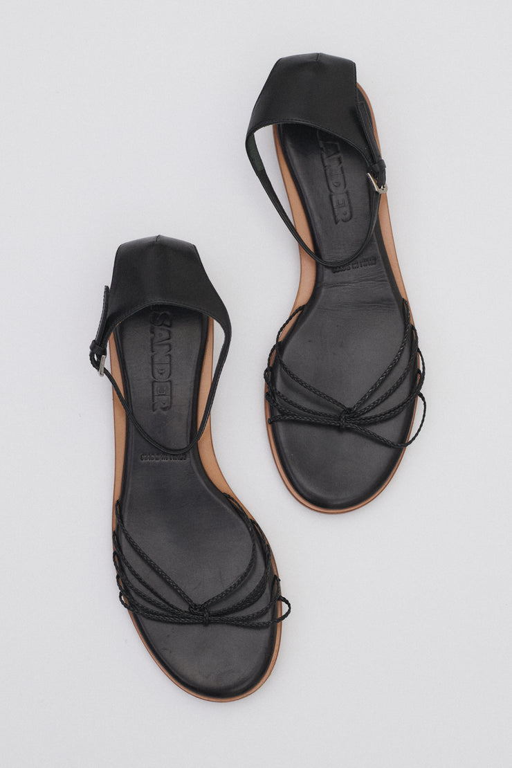 Jil Sander Black Leather Sandal - Desert Vintage