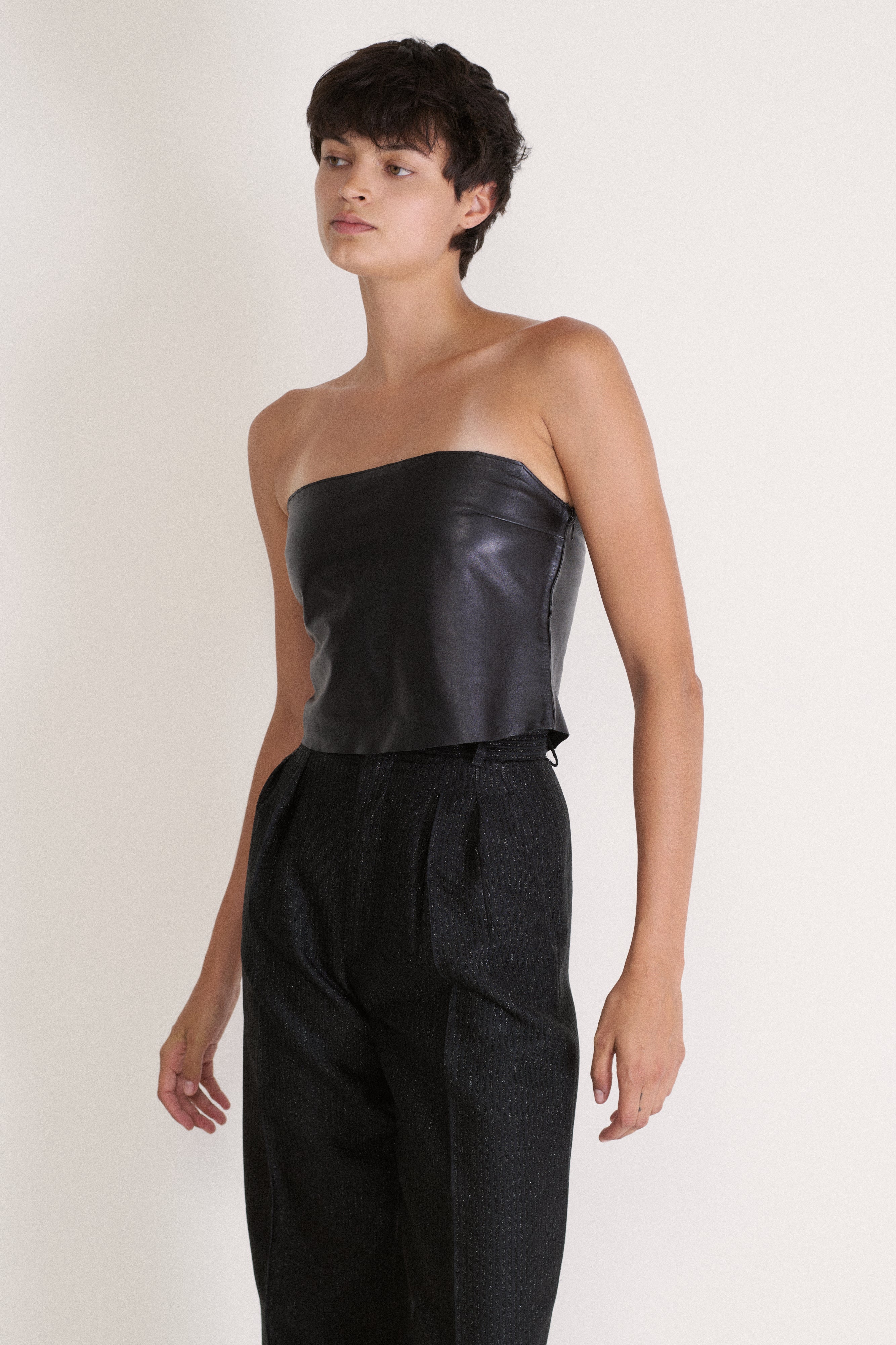 *Genny Leather Top - Desert Vintage