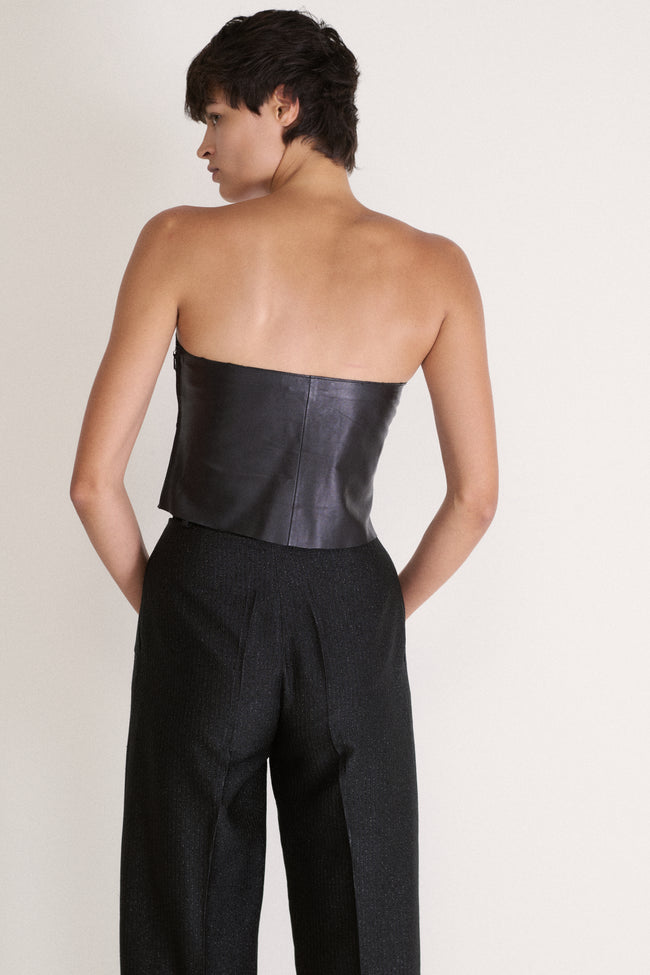 *Genny Leather Top - Desert Vintage