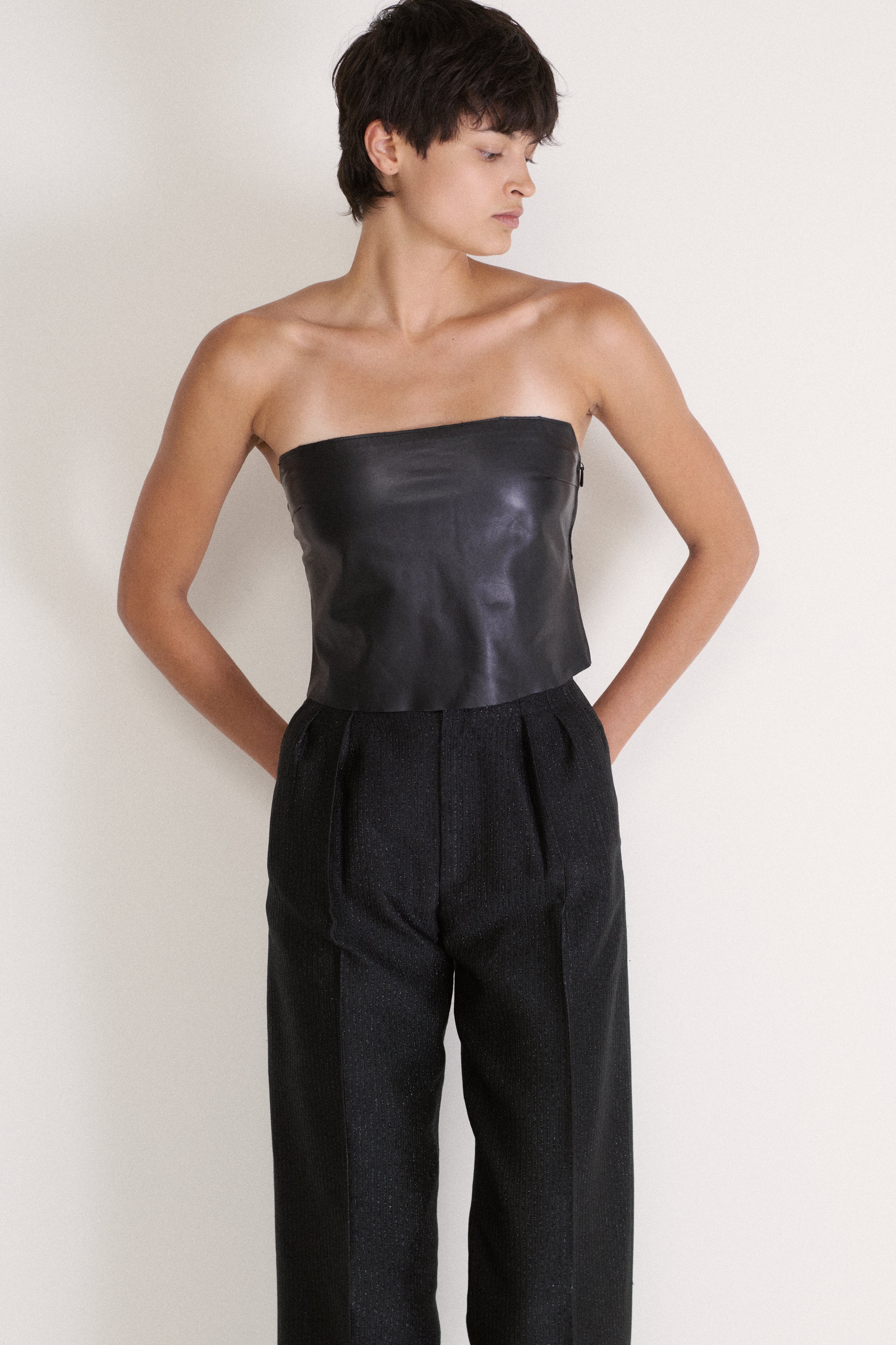 *Genny Leather Top - Desert Vintage