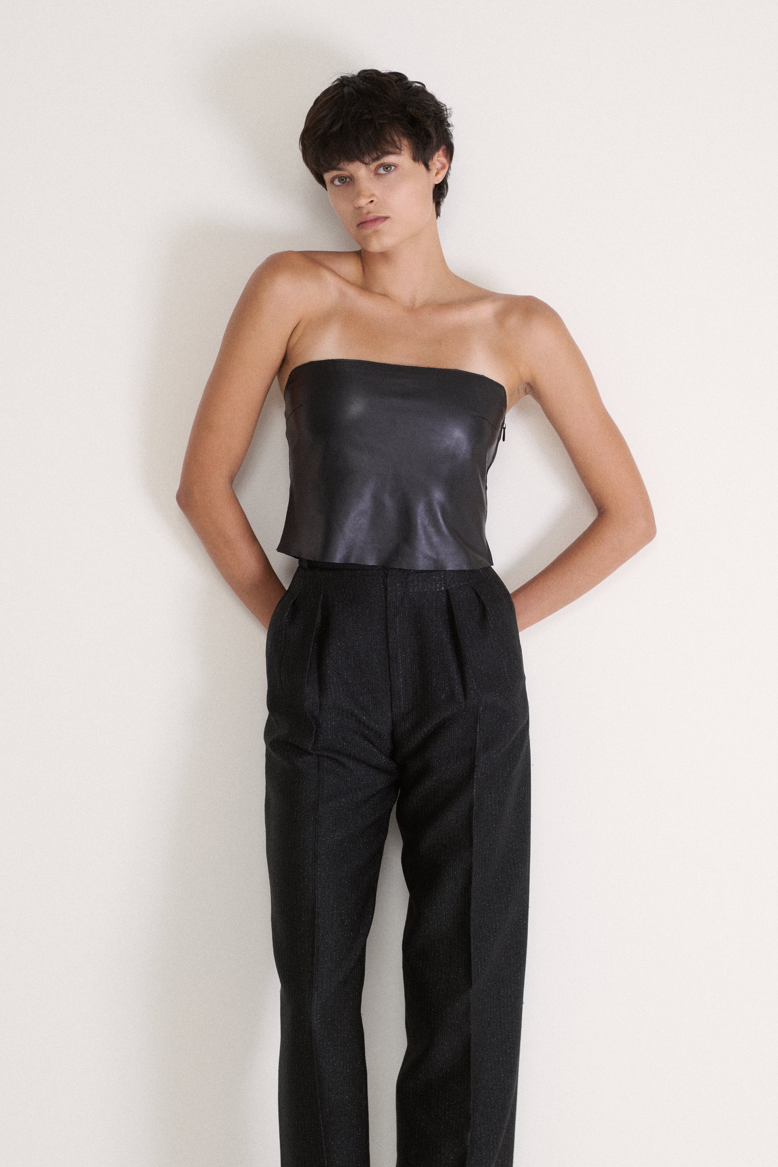 *Genny Leather Top - Desert Vintage