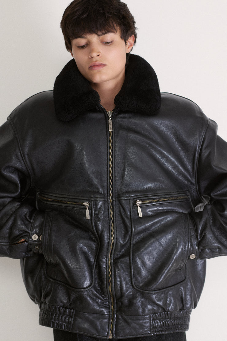 Armani Leather Bomber - Desert Vintage