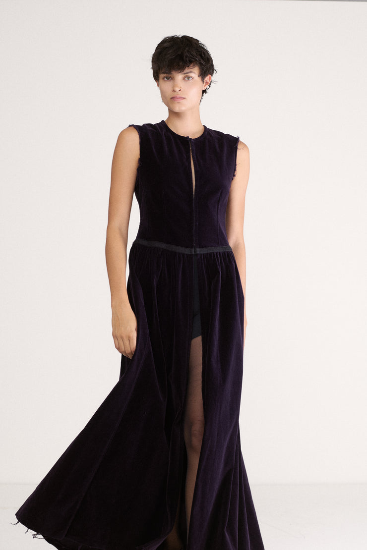 Dries Van Noten Purple Velvet Dress - Desert Vintage
