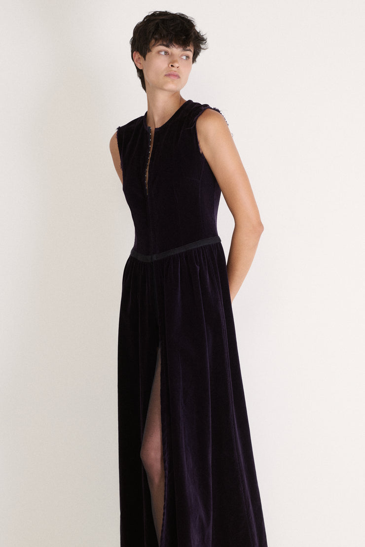 Dries Van Noten Purple Velvet Dress - Desert Vintage
