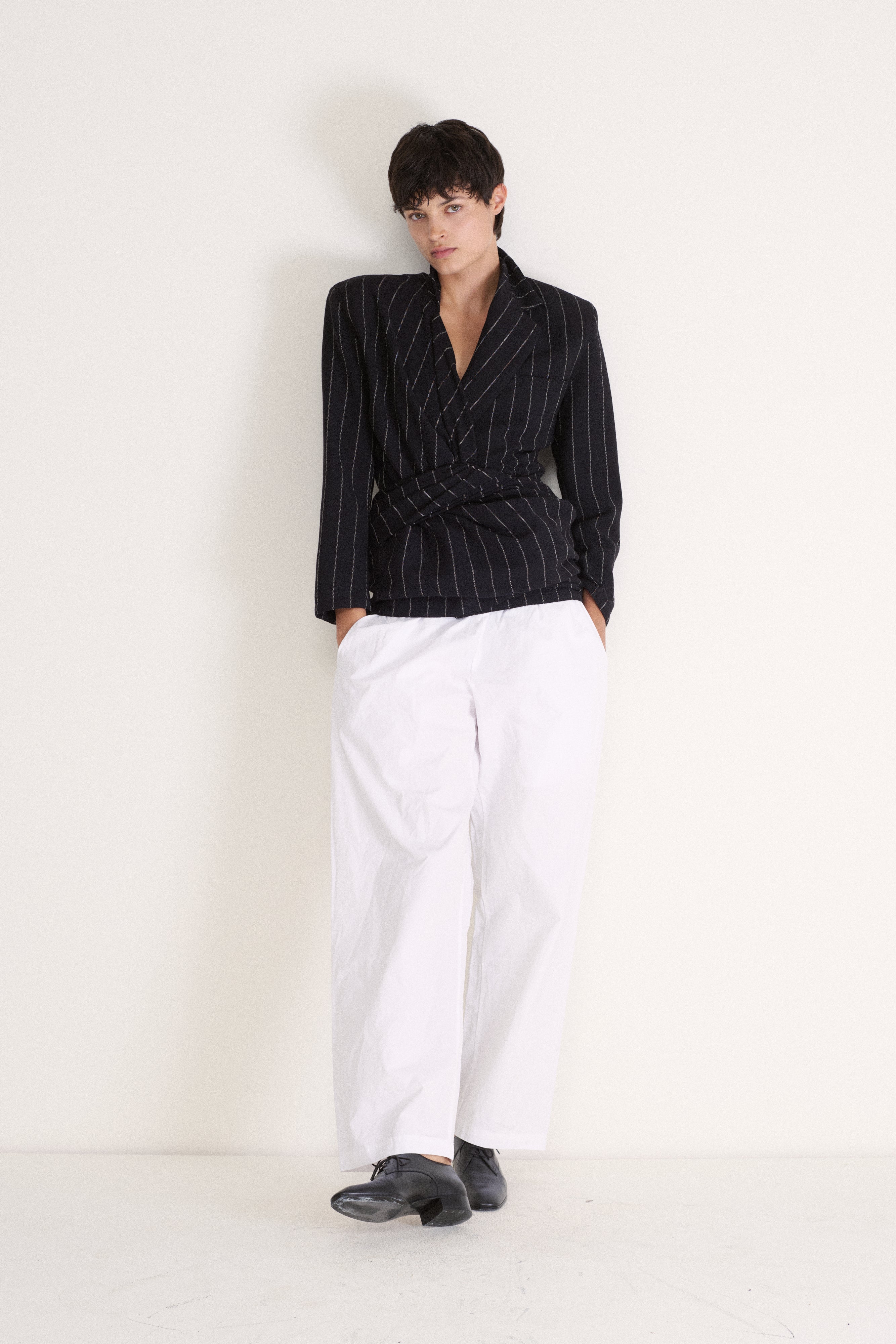 *1987 Versace Stripe Coat - Desert Vintage