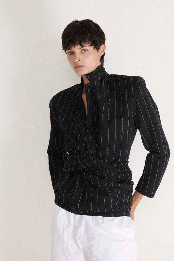 1987 Versace Stripe Coat - Desert Vintage