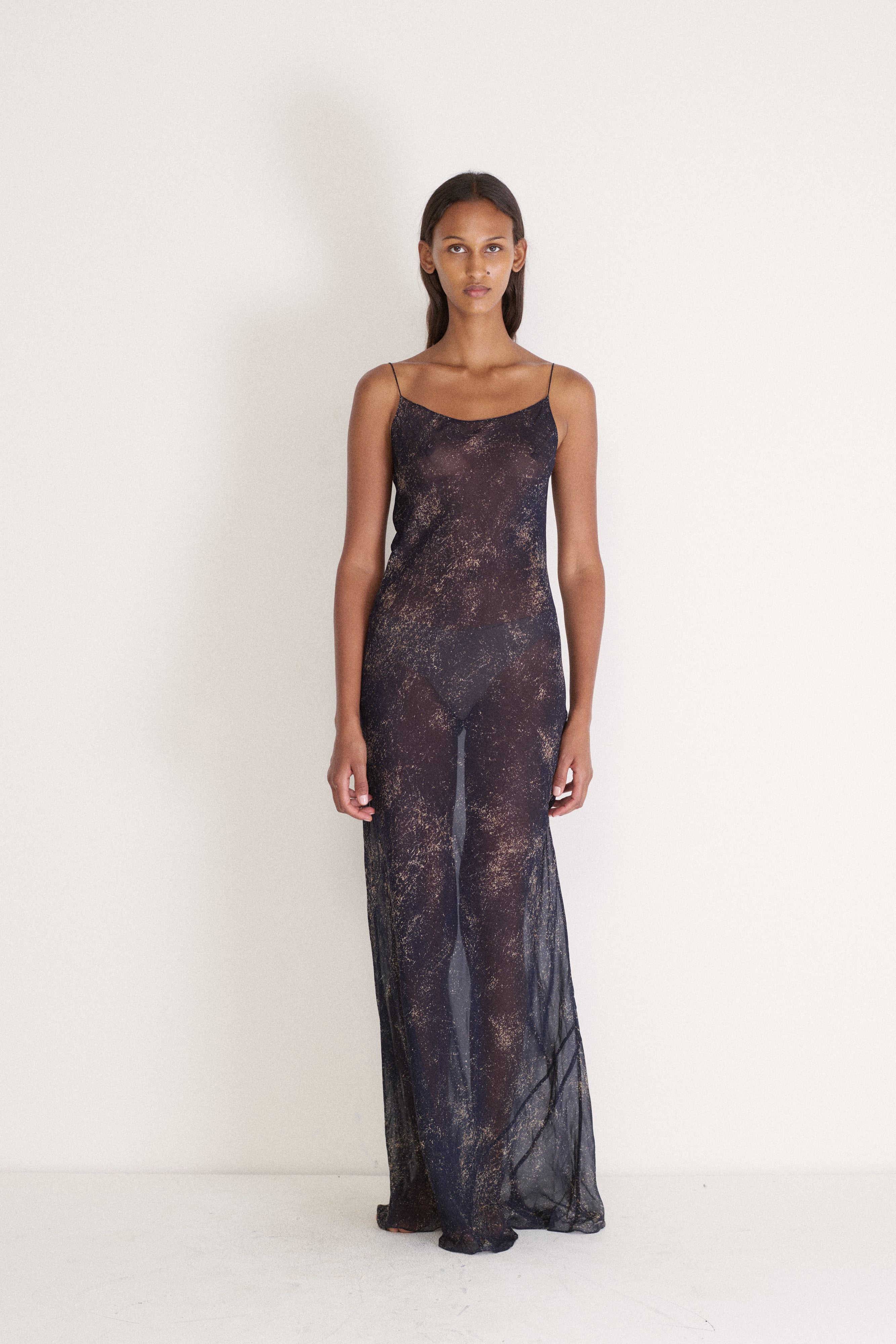 Navy Printed Dress - Desert Vintage