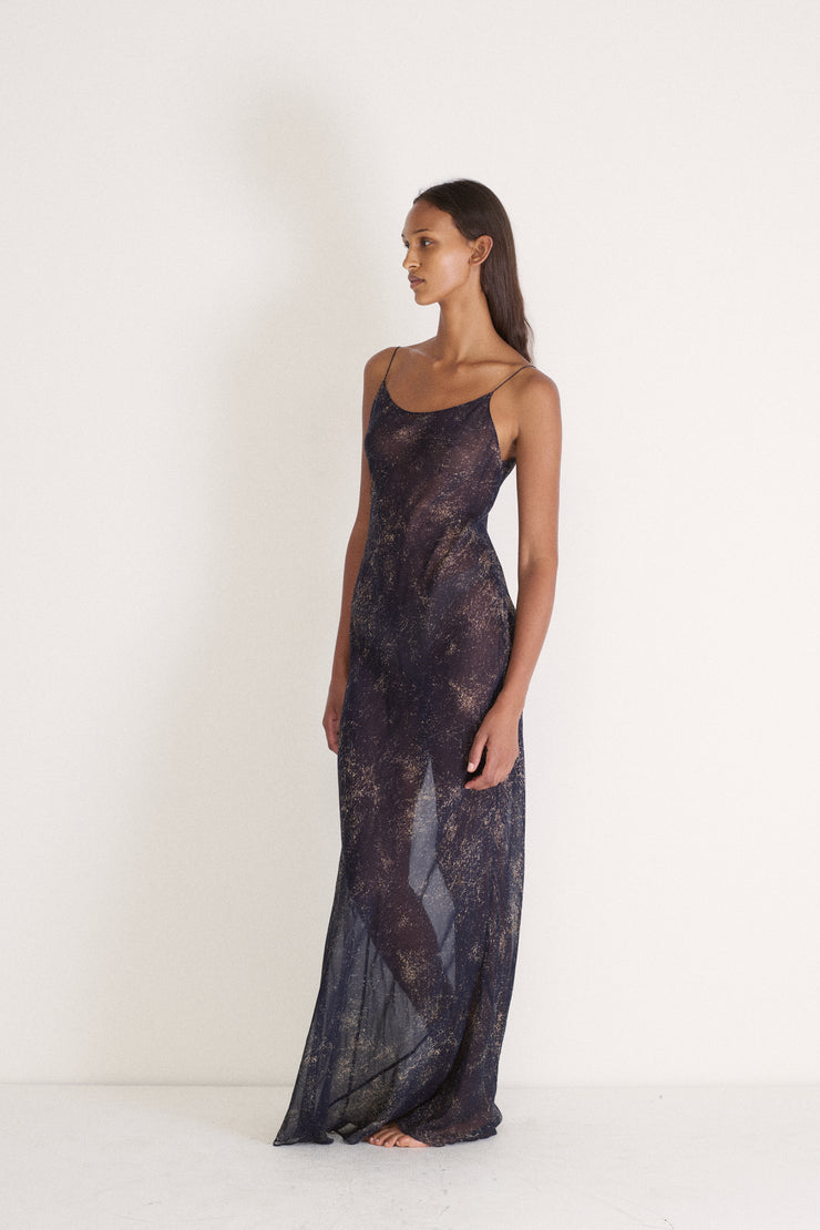 Navy Printed Dress - Desert Vintage
