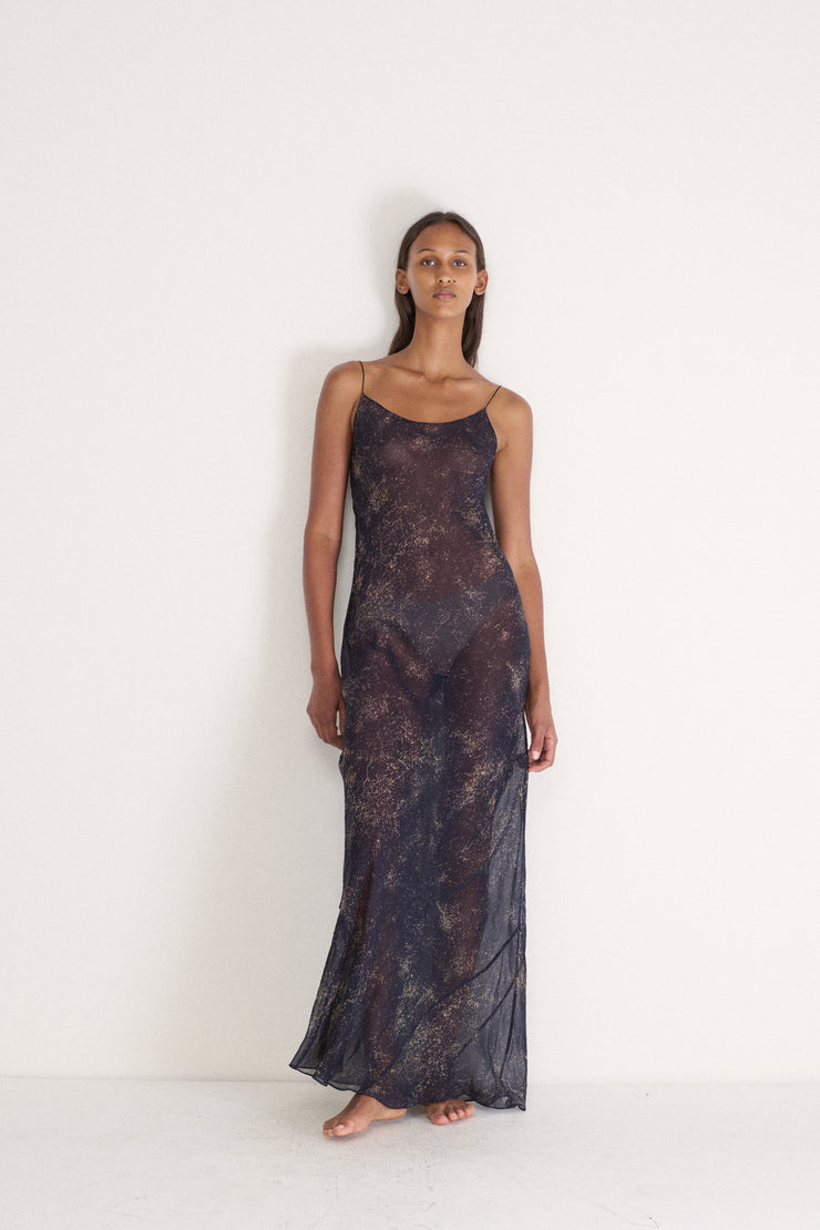 Navy Printed Dress - Desert Vintage