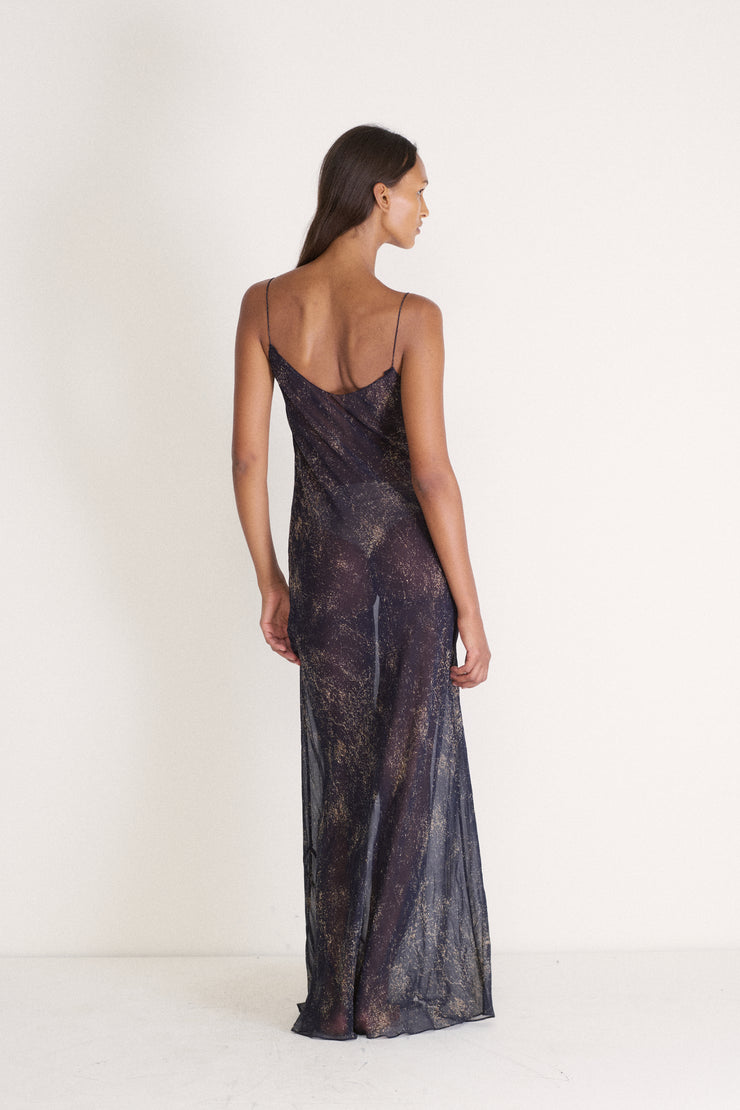 Navy Printed Dress - Desert Vintage