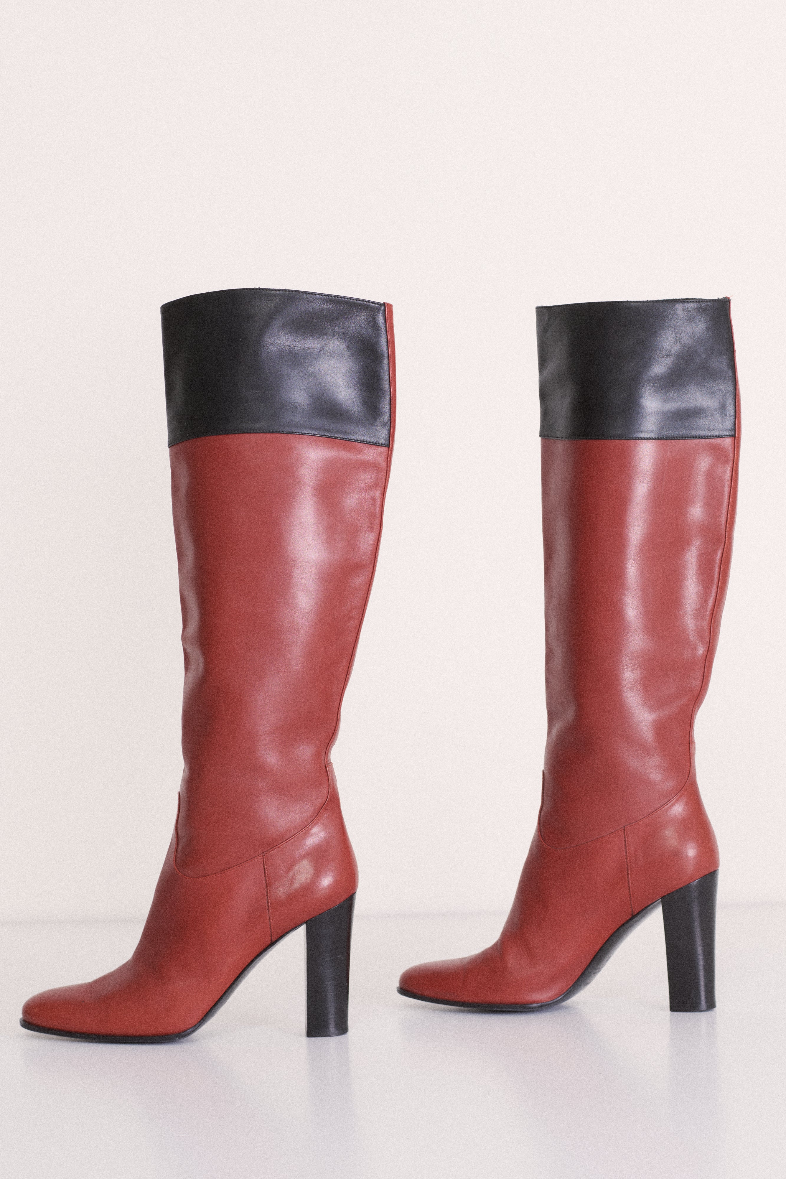 Hermes Red Leather Boots - Desert Vintage