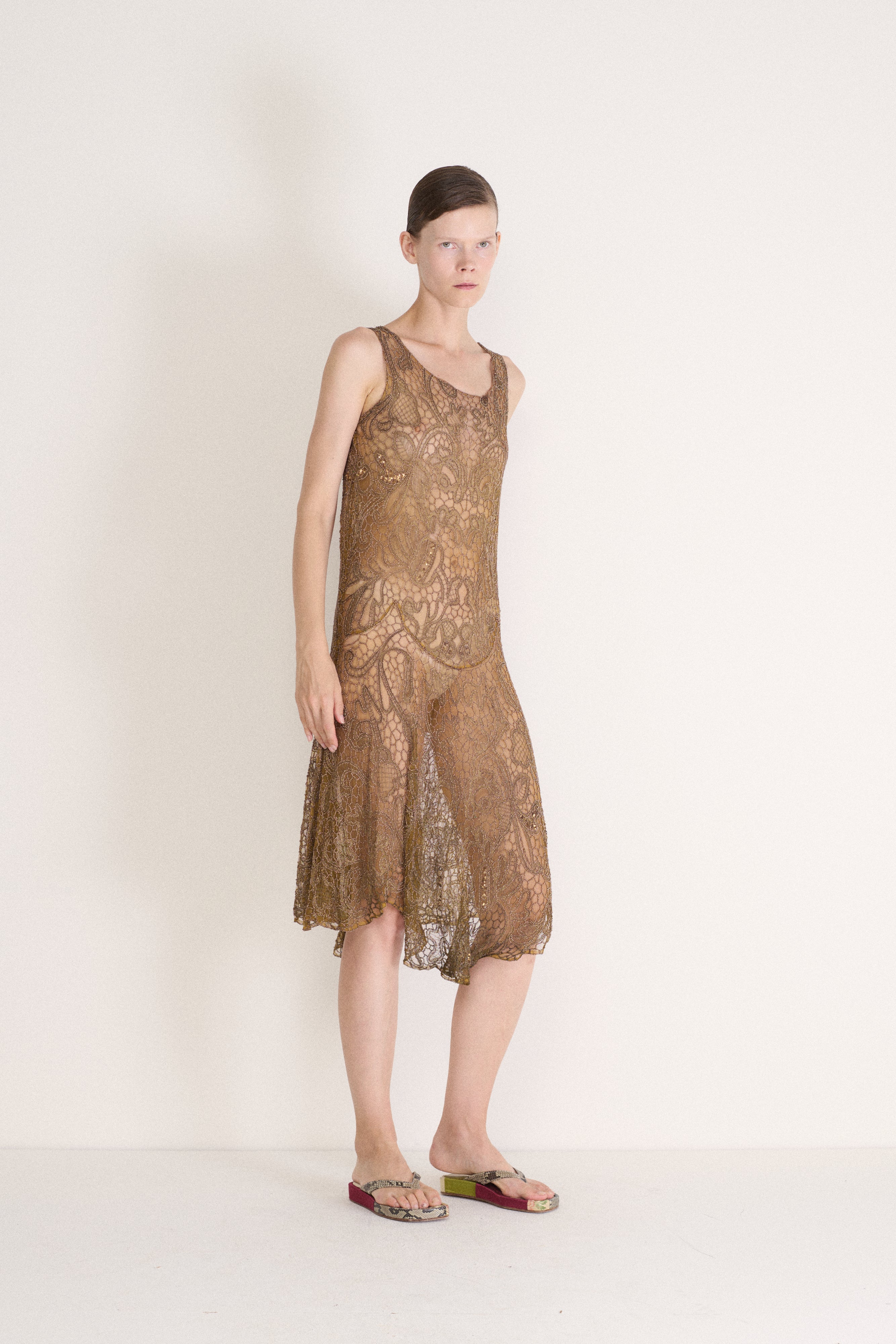 *Vintage Beaded Lace Dress - Desert Vintage