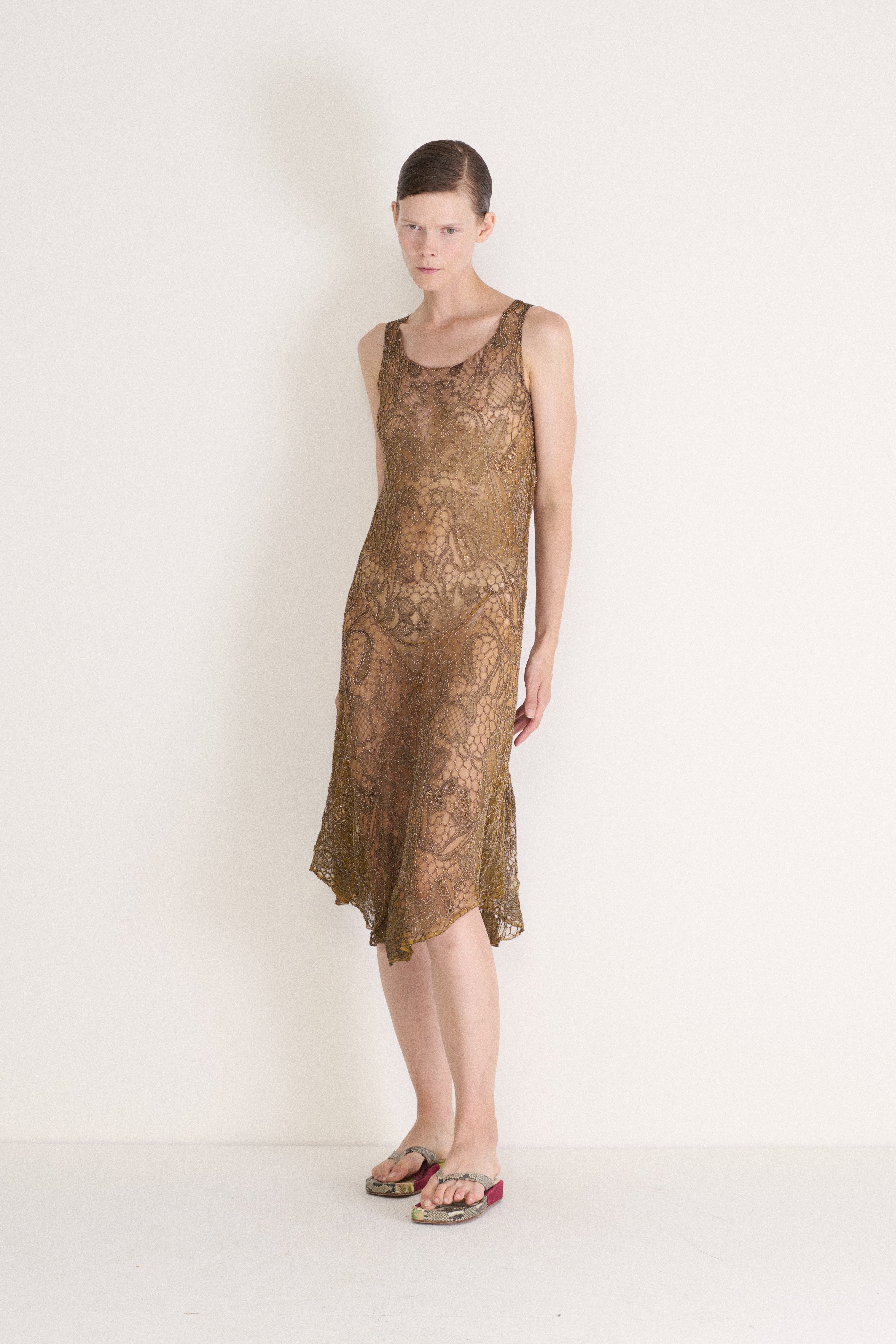 *Vintage Beaded Lace Dress - Desert Vintage