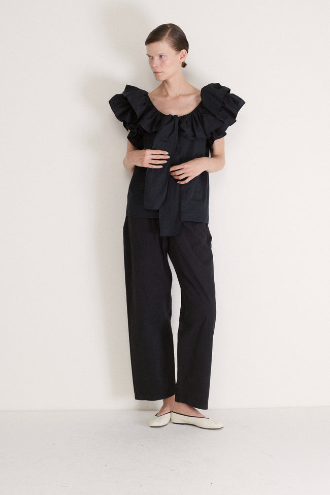 Ysl Cotton Ruffle Blouse - Desert Vintage