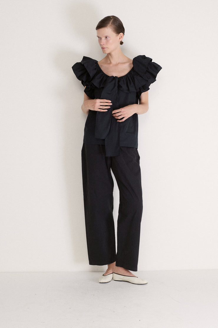 Ysl Cotton Ruffle Blouse - Desert Vintage