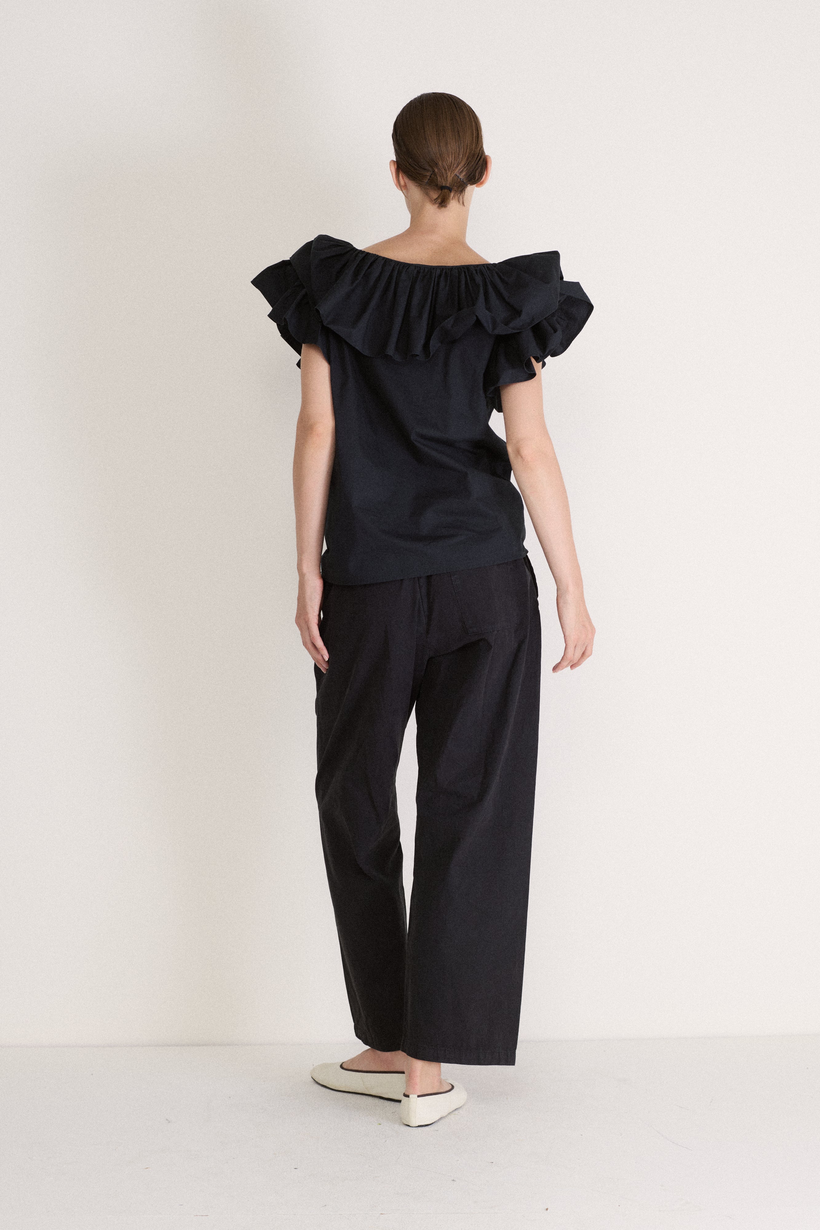 Ysl Cotton Ruffle Blouse - Desert Vintage