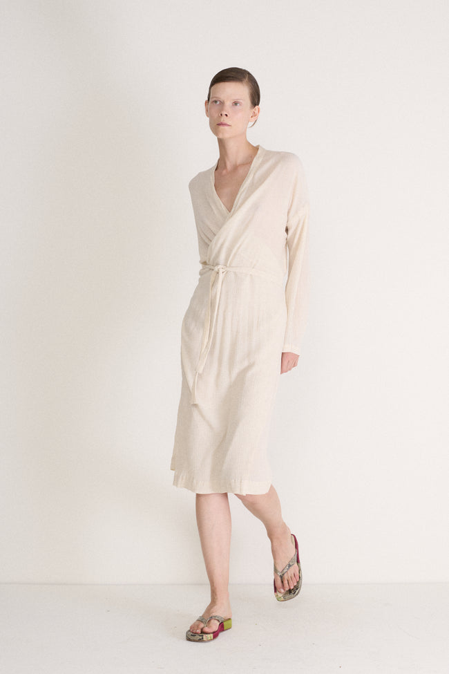 MM6 Cotton Gauze Wrap Dress - Desert Vintage