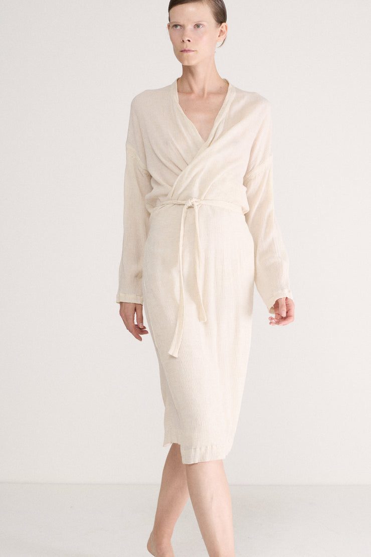 MM6 Cotton Gauze Wrap Dress - Desert Vintage