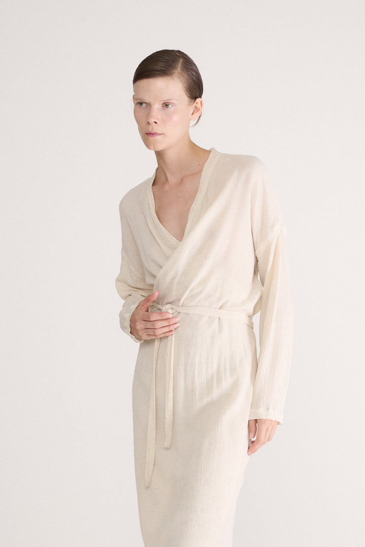 MM6 Cotton Gauze Wrap Dress - Desert Vintage