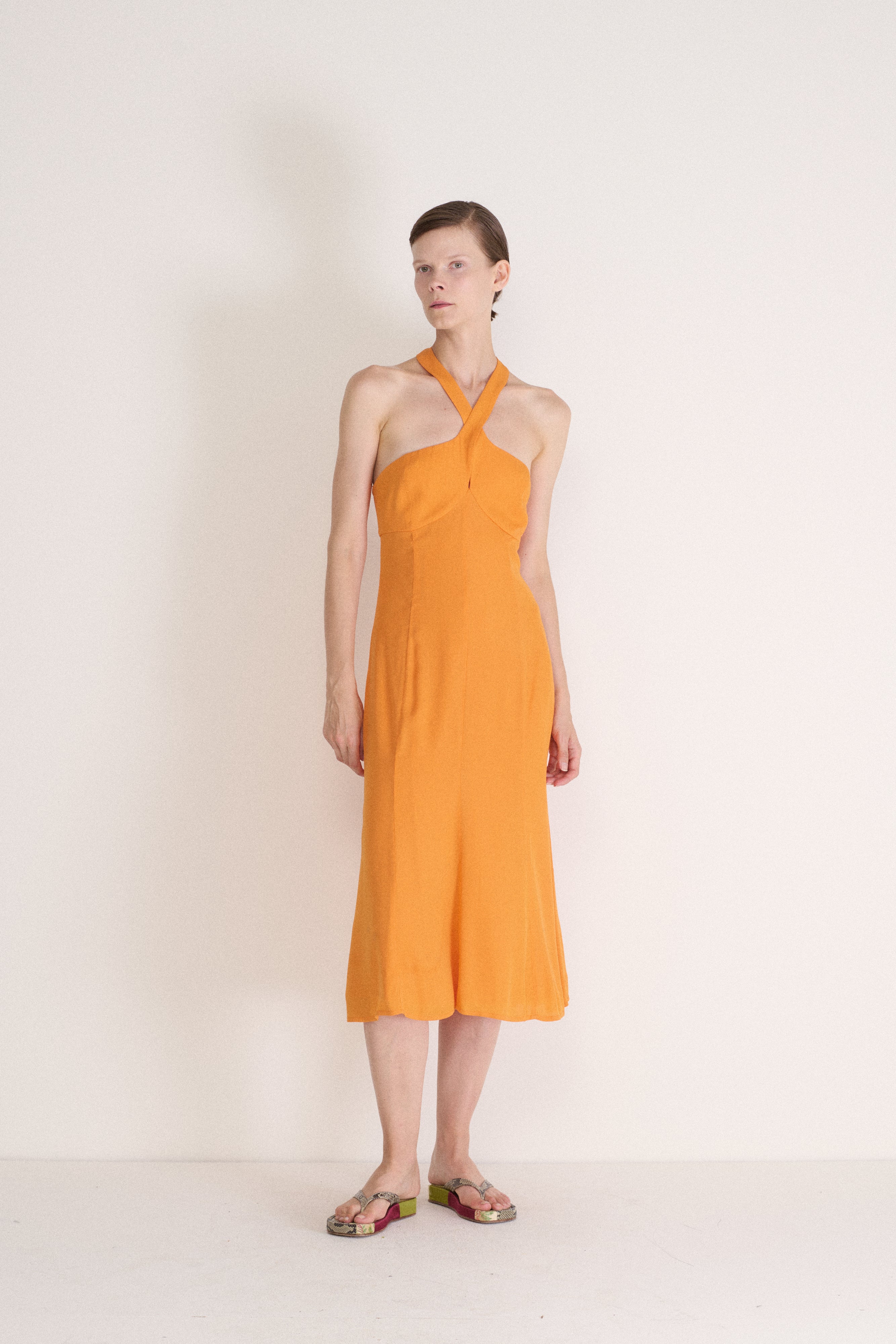 Ferré Orange Silk Dress - Desert Vintage