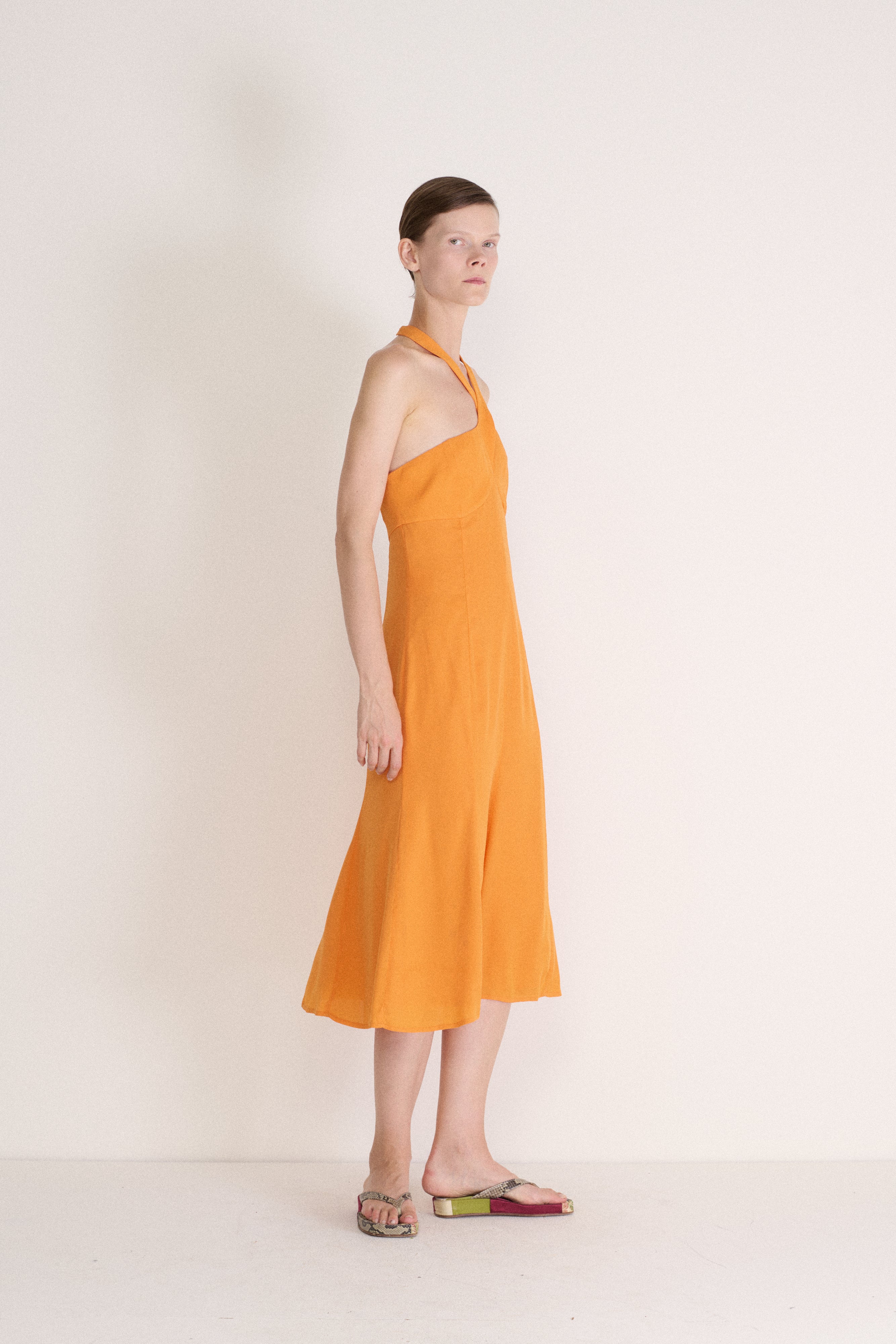 Ferré Orange Silk Dress - Desert Vintage