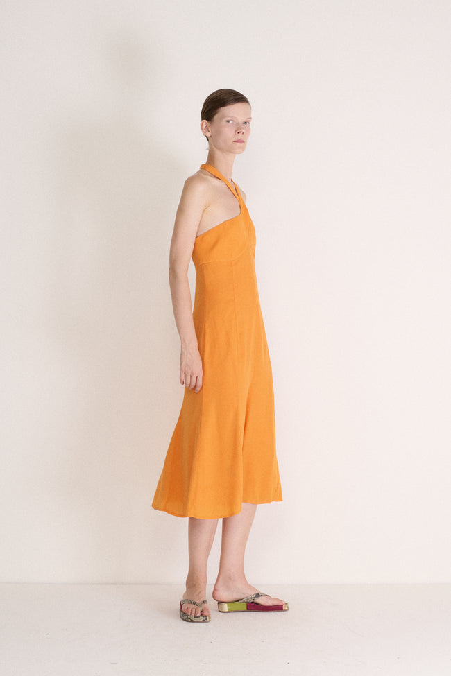 Ferré Orange Silk Dress - Desert Vintage