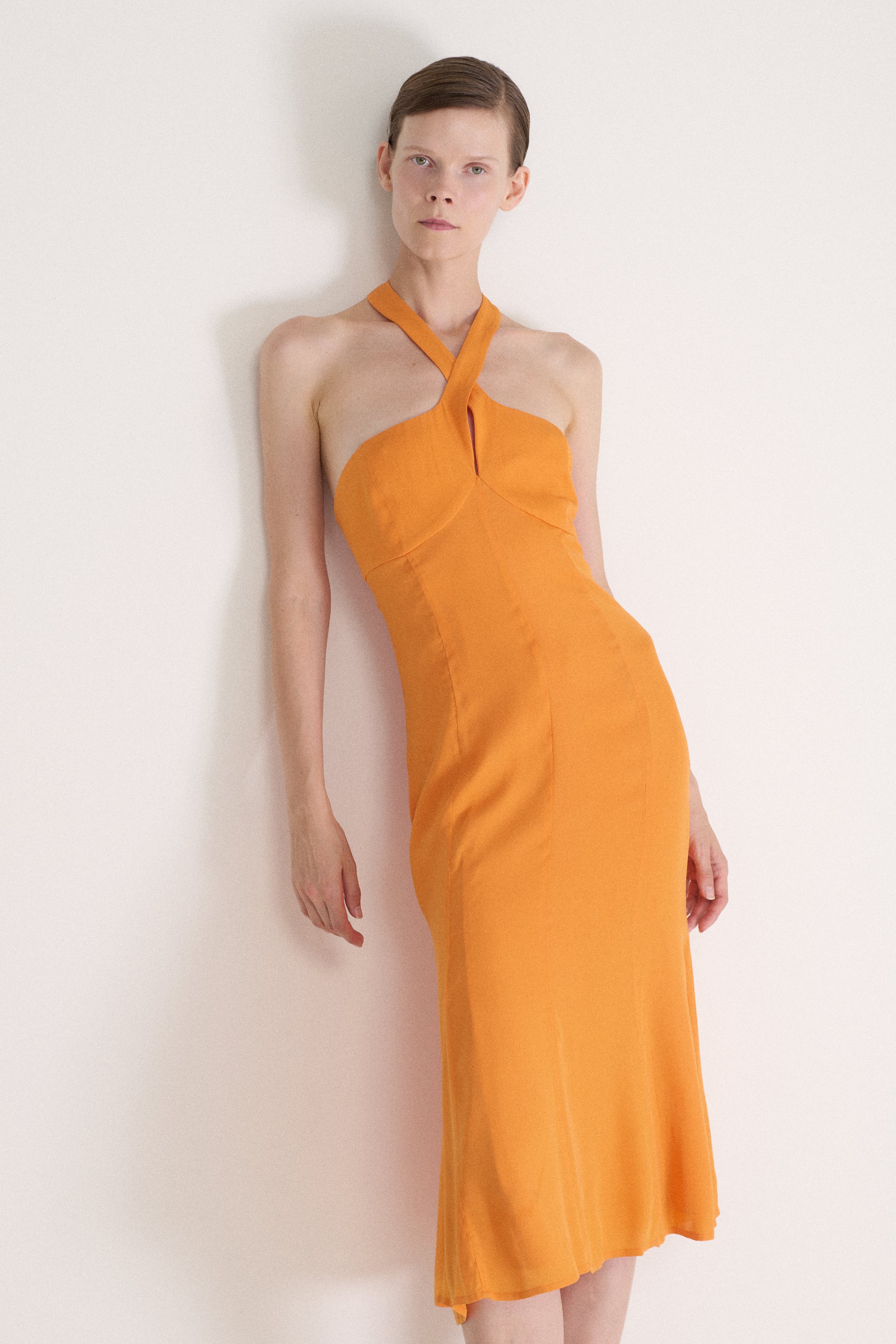 Ferré Orange Silk Dress - Desert Vintage