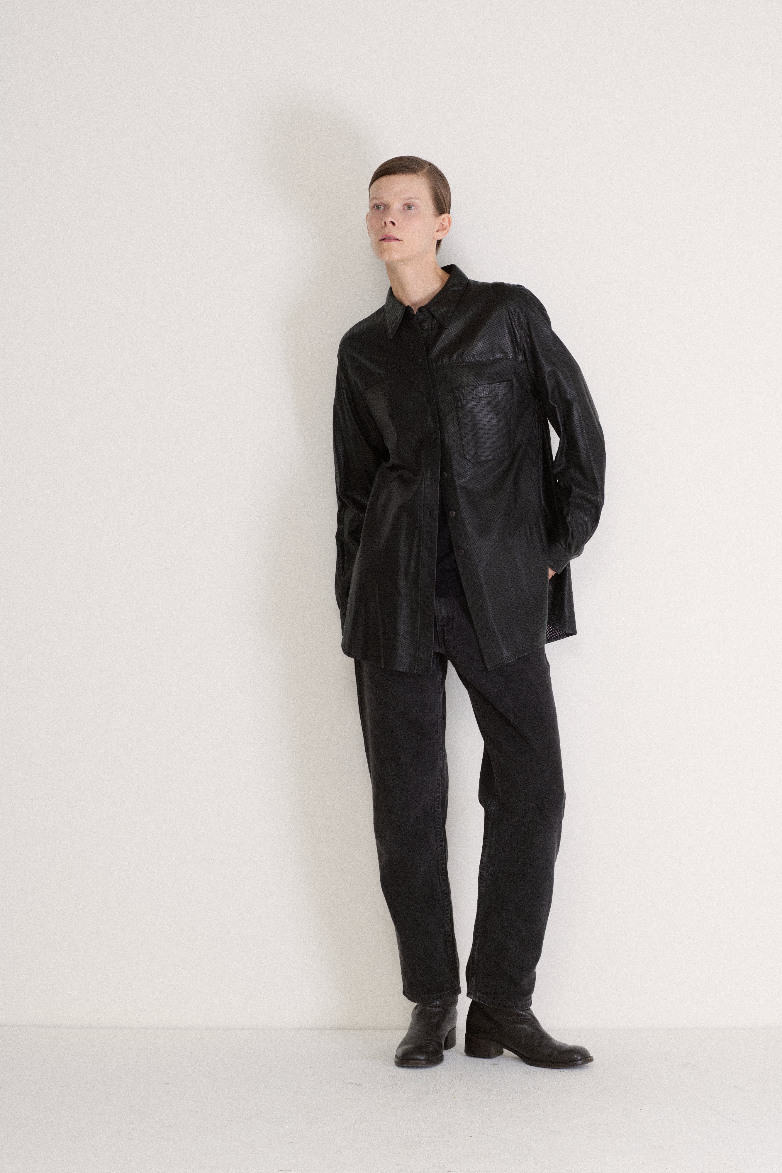 Donna Karan Leather Button Down - Desert Vintage