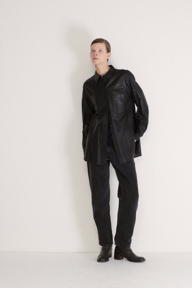 Donna Karan Leather Button Down - Desert Vintage