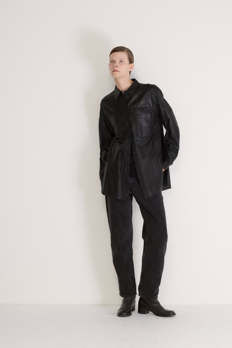 Donna Karan Leather Button Down - Desert Vintage