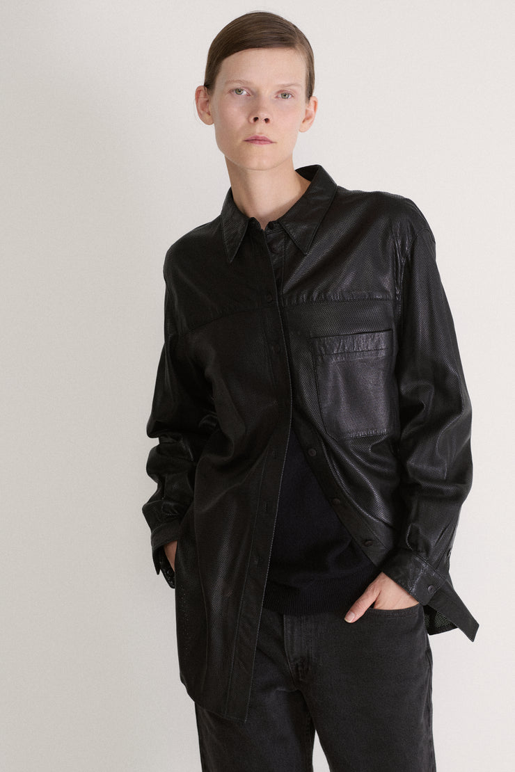 Donna Karan Leather Button Down - Desert Vintage