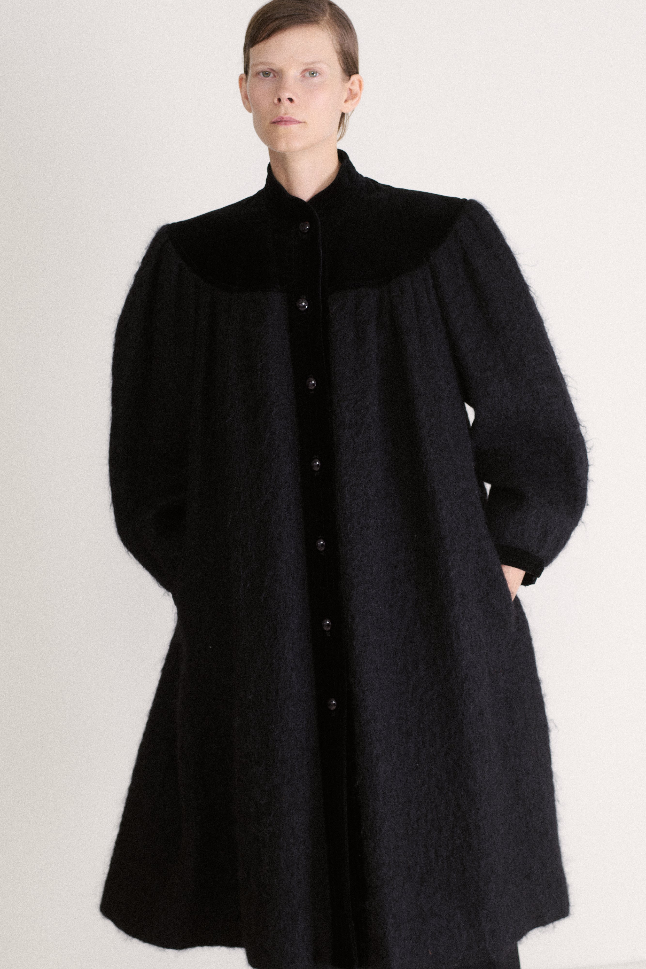 Ysl Mohair and Velvet Coat - Desert Vintage