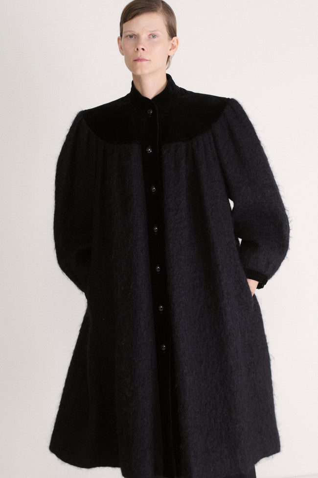 Ysl Mohair and Velvet Coat - Desert Vintage