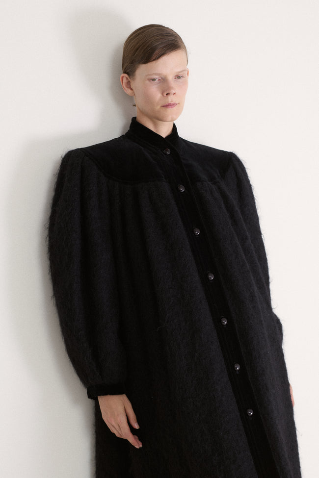 Ysl Mohair and Velvet Coat - Desert Vintage