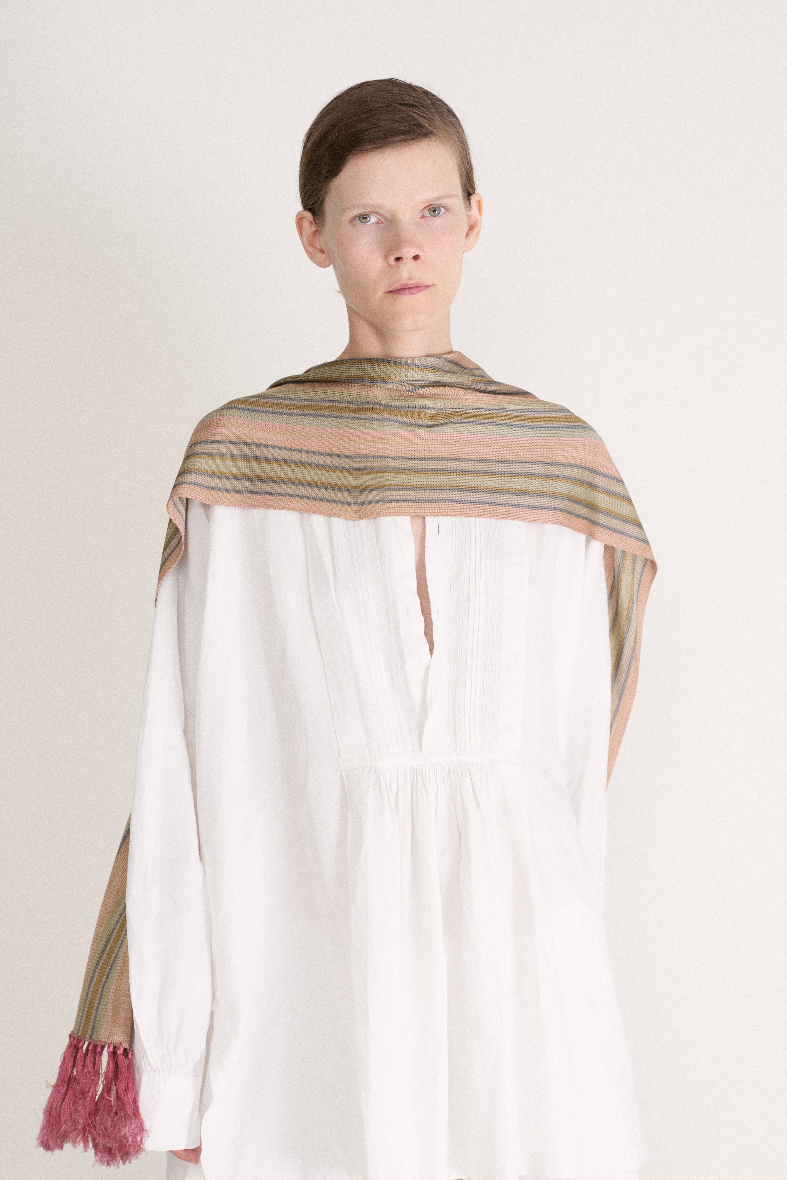 Antique Silk Stripe Scarf - Desert Vintage